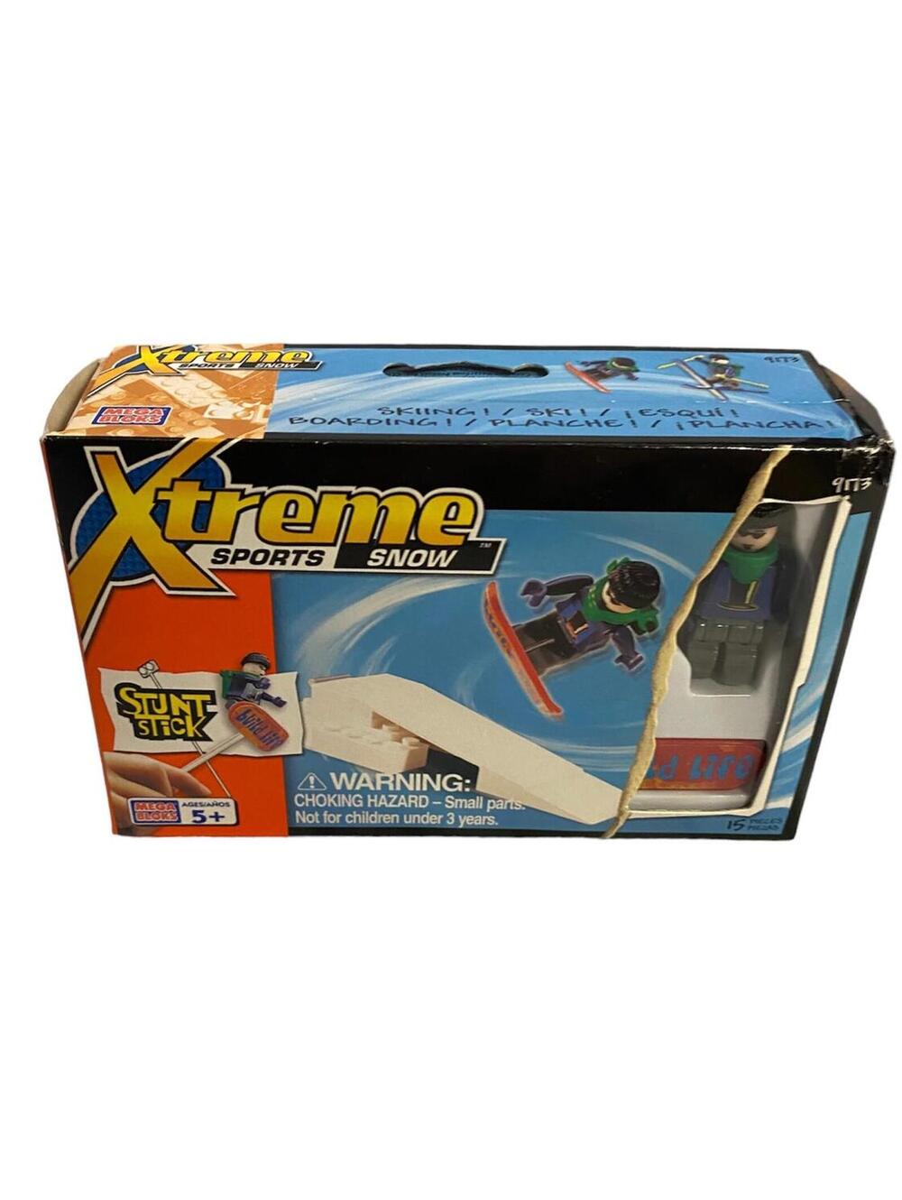 Mega Bloks #9173 Xtreme Sports Snow Boarding 15 Pieces New Sealed Damaged Box